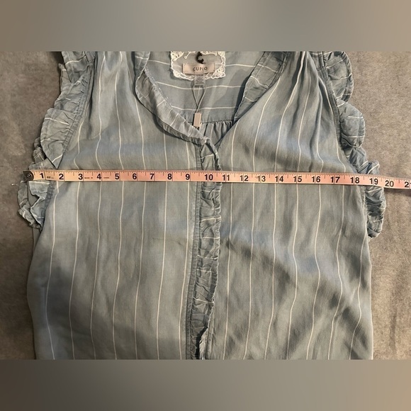 NWT Cupio chambray sleeveless button up blouse size S - Picture 4 of 10